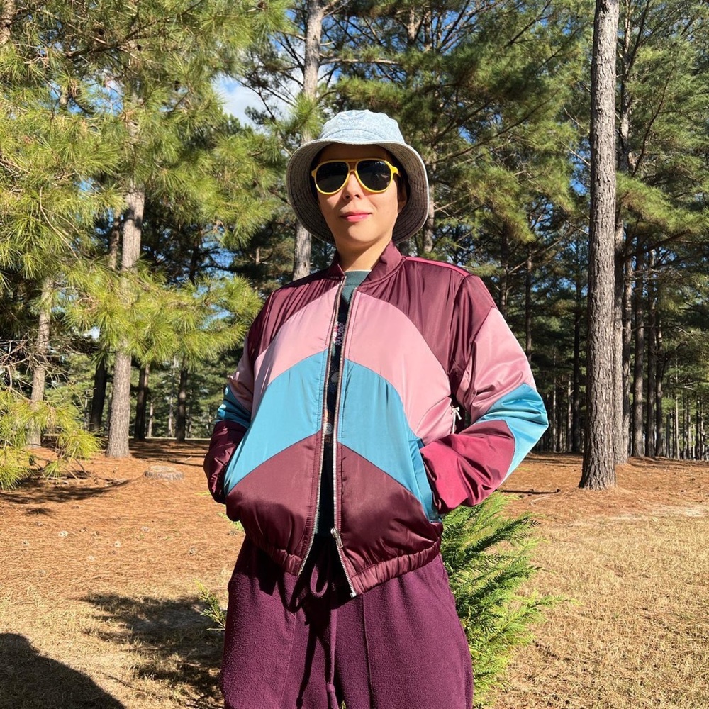 MUTED ROSE CHEVRON RETRO JACKET